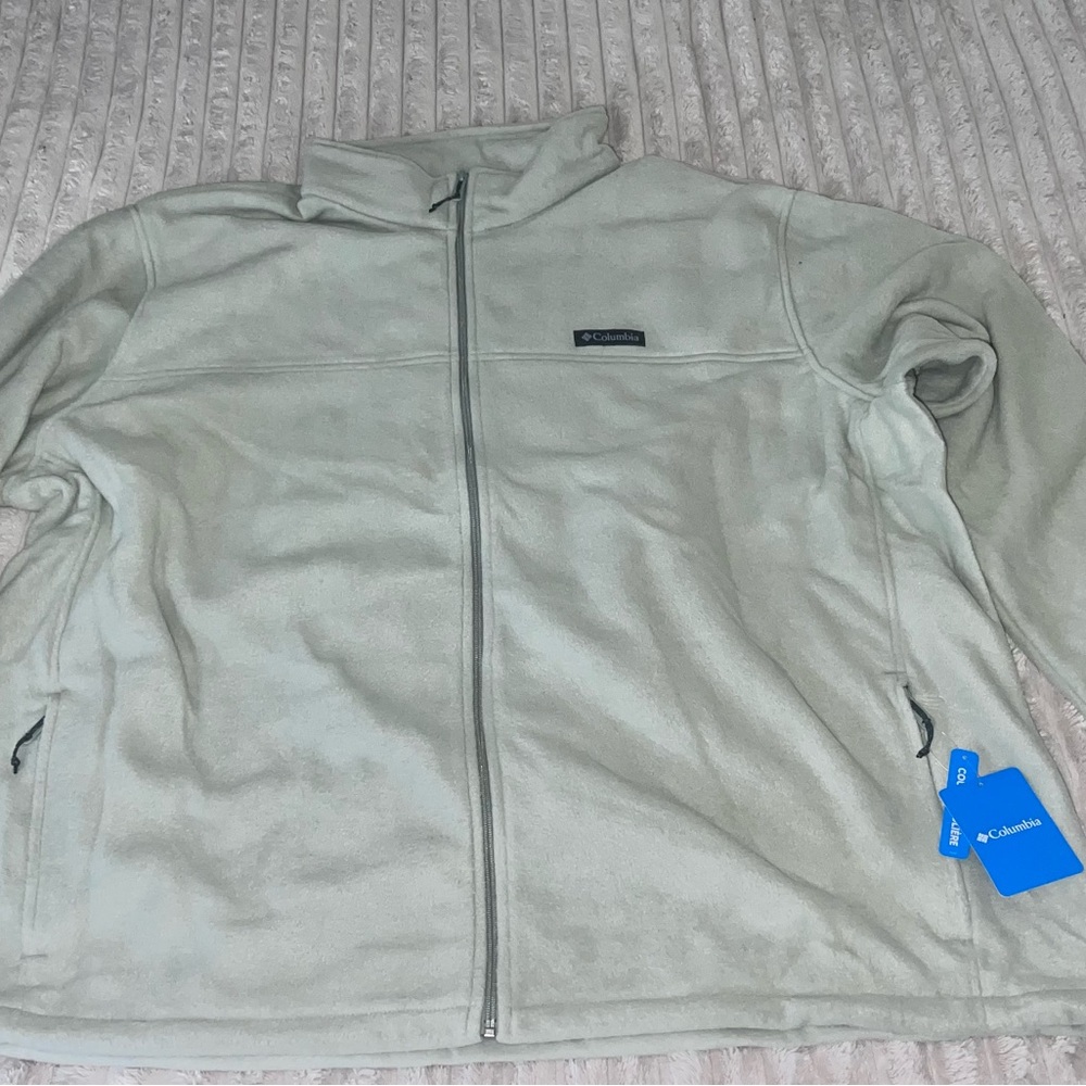 Brand New - Columbia Soft Mint Green Full-Zip Fleece Jacket